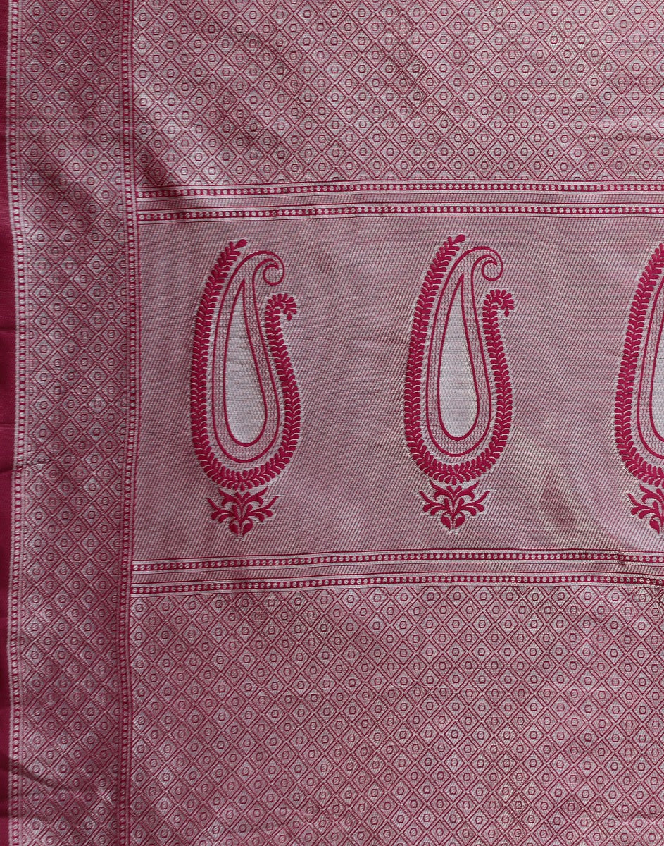 Cherry Red Banarasi Silk Saree | Sudathi