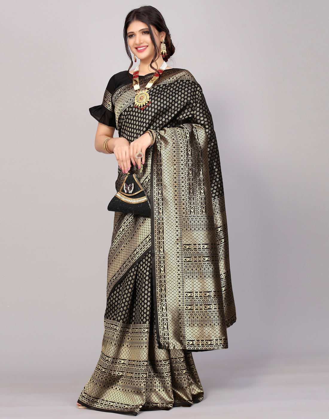 Black Banarasi Silk Saree | Sudathi