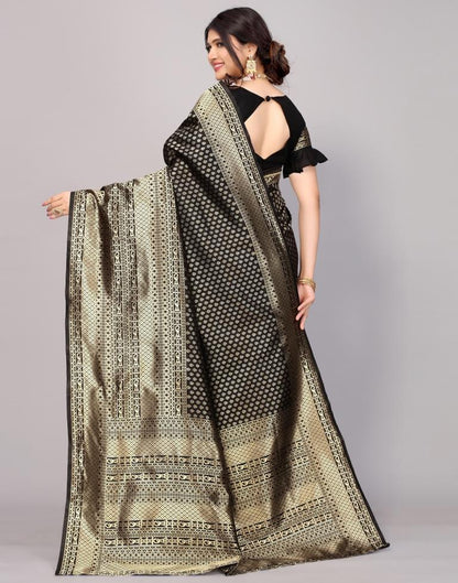 Black Banarasi Silk Saree | Sudathi