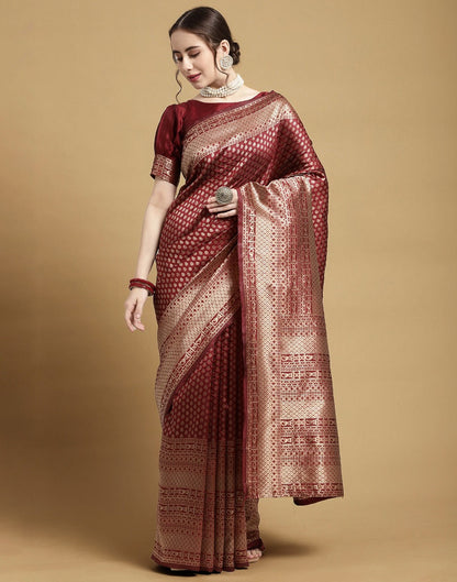 Maroon Kanjivaram Silk Saree | Sudathi