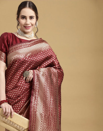 Maroon Kanjivaram Silk Saree | Sudathi