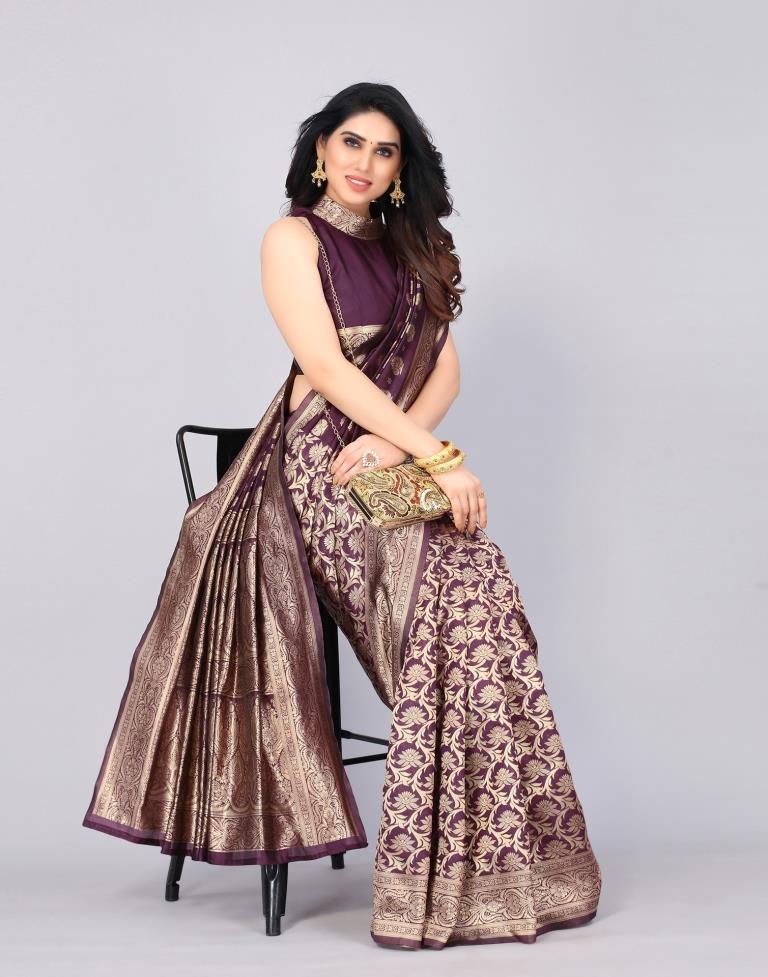 Purple Banarasi Silk Saree | Sudathi