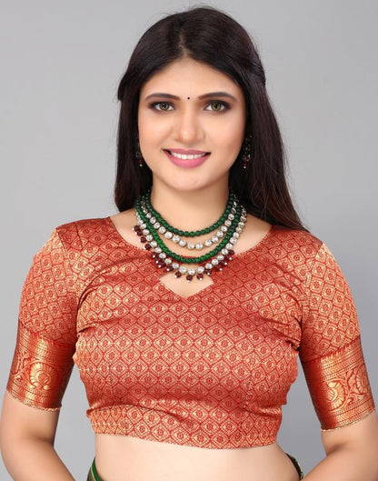 Green And Golden Silk Saree | Sudathi