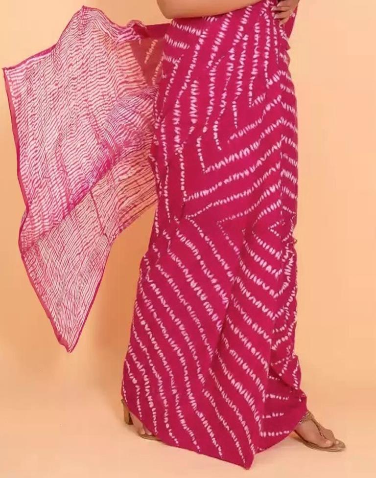Pink Cotton Tie And Dye Saree | Sudathi