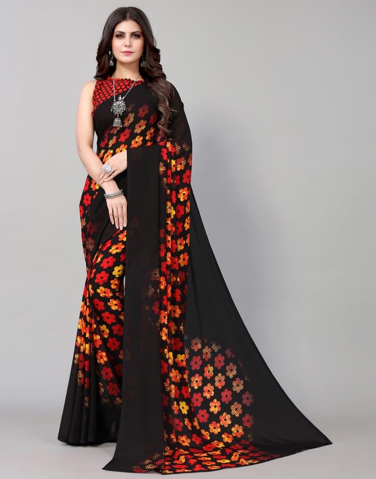Black Printed Saree | Sudathi