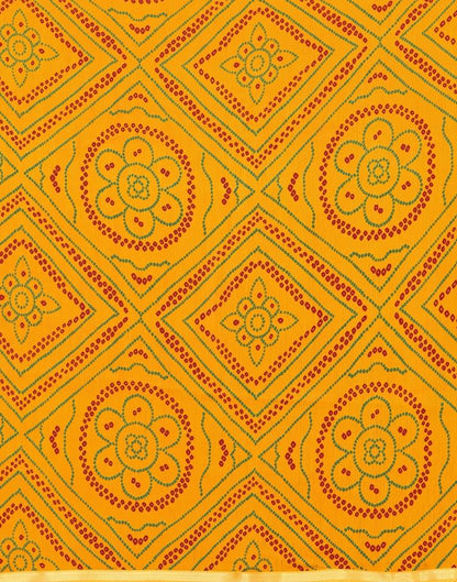 Yellow Bandhani Printed Saree | Sudathi