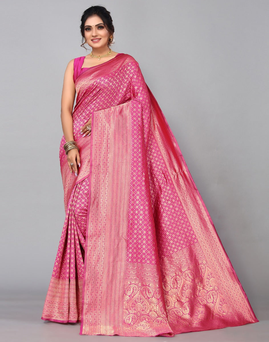 Pink Kanjivaram Saree | Sudathi