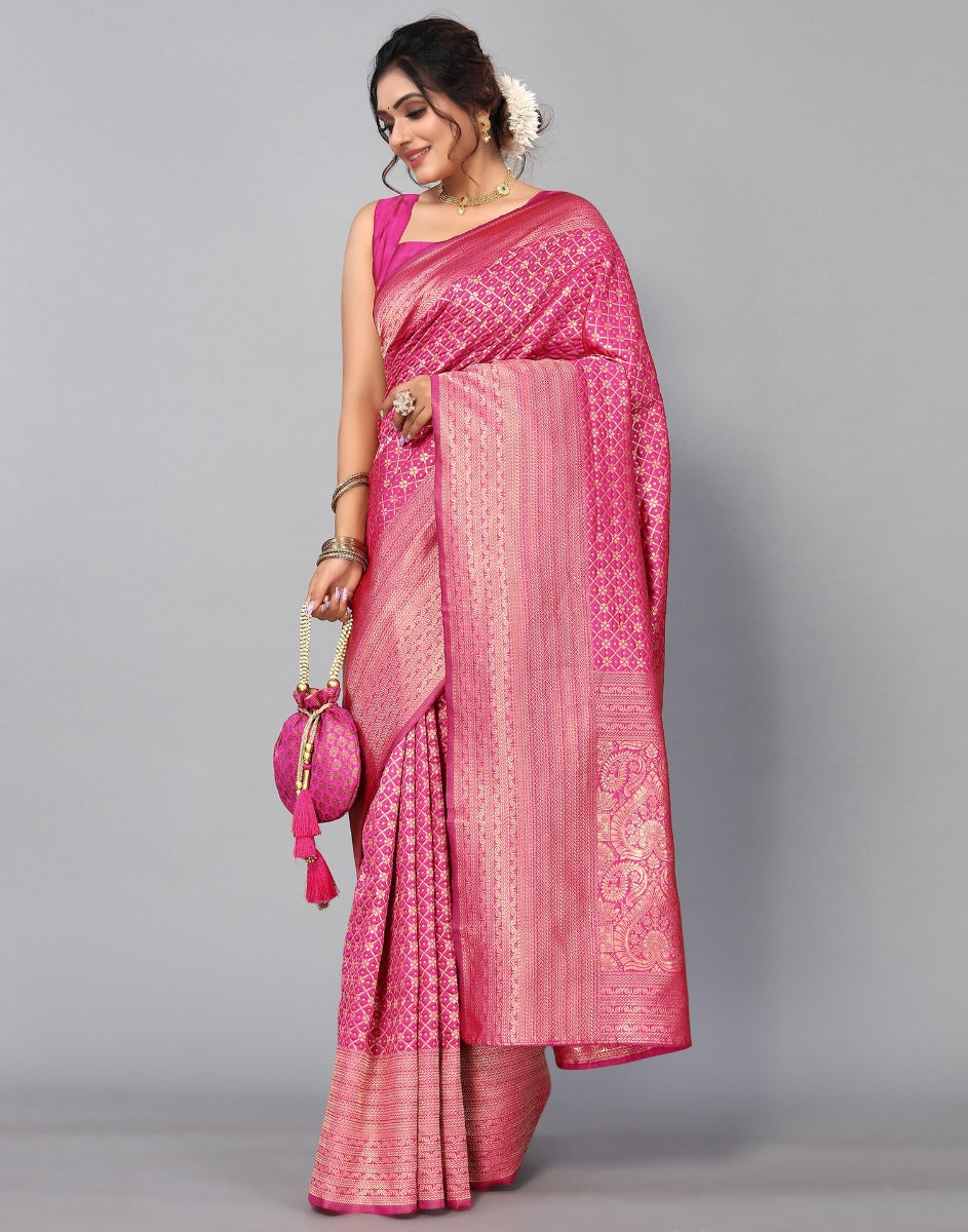 Pink Kanjivaram Saree | Sudathi