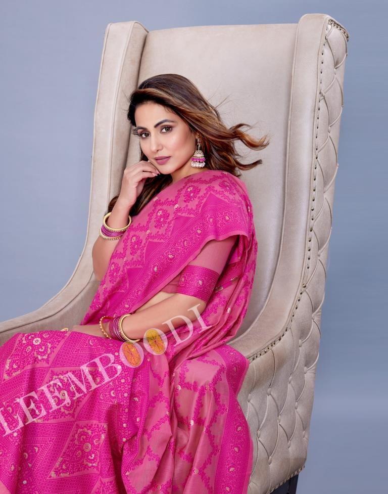 Pink Cotton Saree | Leemboodi