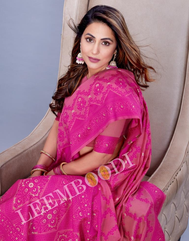 Pink Cotton Saree | Leemboodi