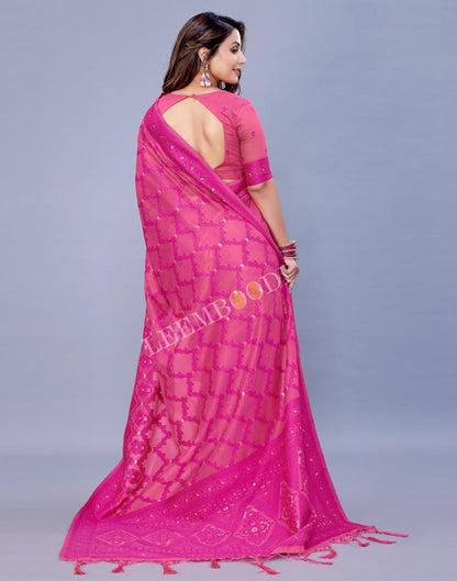 Pink Cotton Saree | Leemboodi