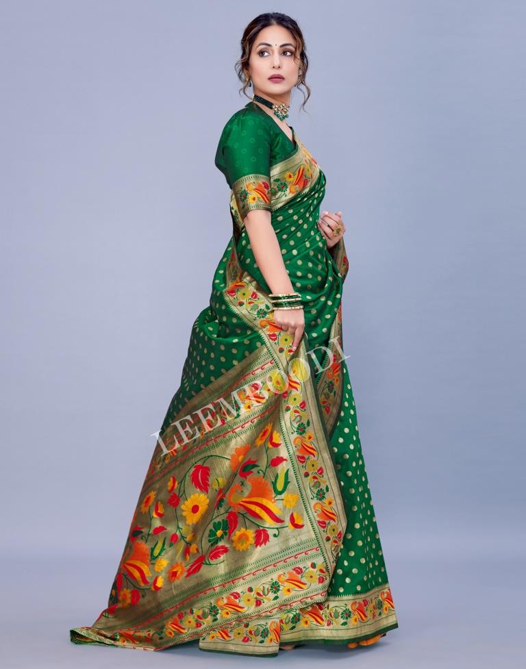 Green Silk Saree | Leemboodi