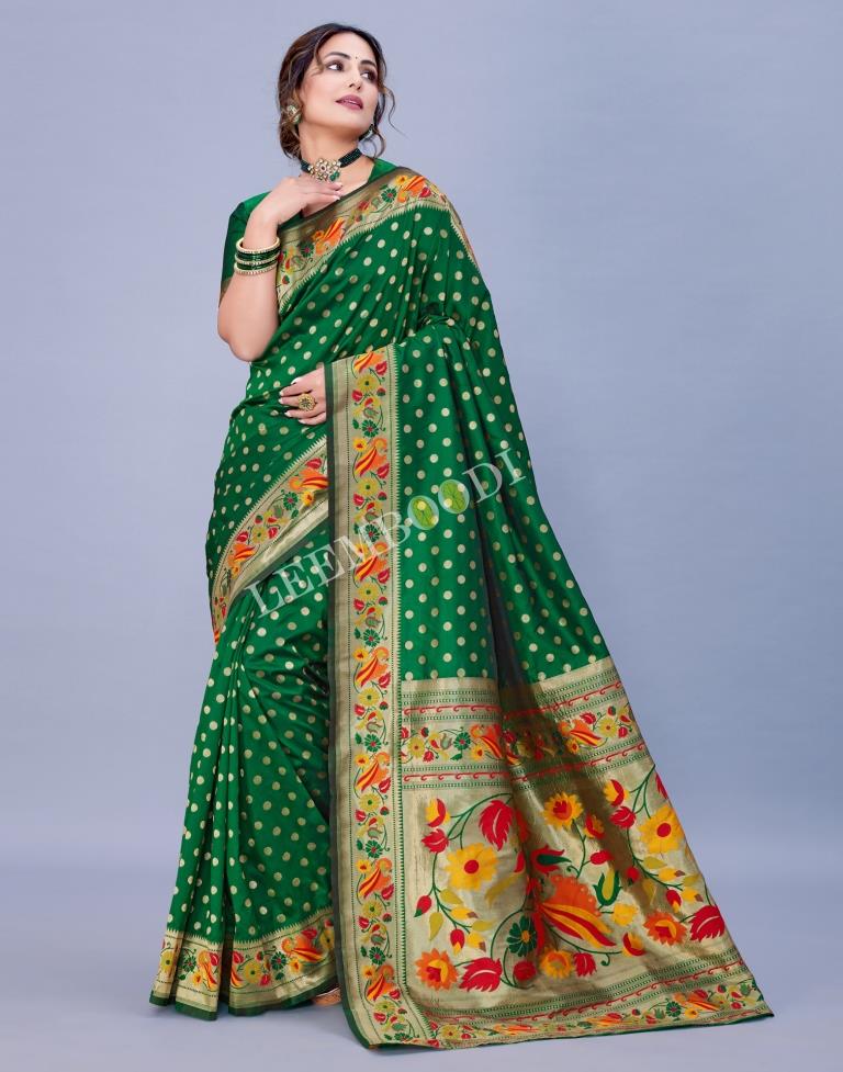 Green Silk Saree | Leemboodi