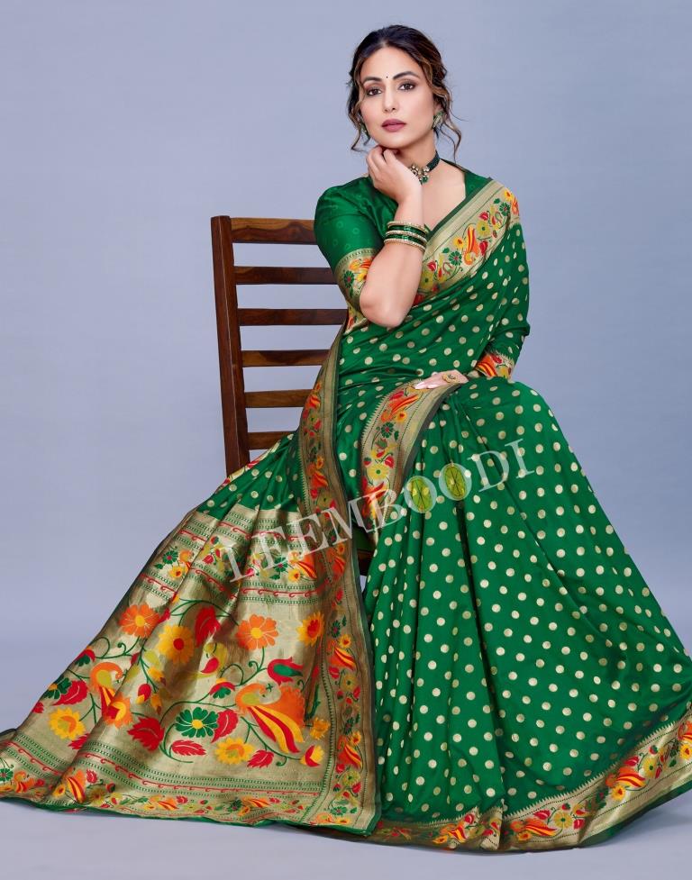 Green Silk Saree | Leemboodi