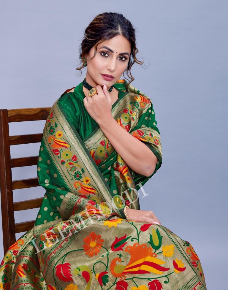 Green Silk Saree | Leemboodi