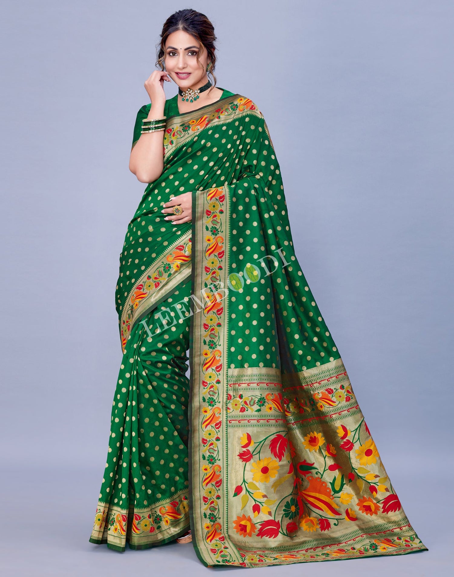 Green Silk Saree | Leemboodi