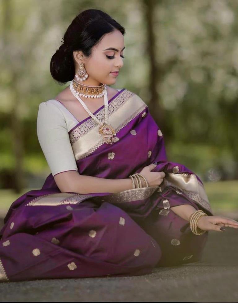 Buy Purple Bridal Saree Online for wedding reception