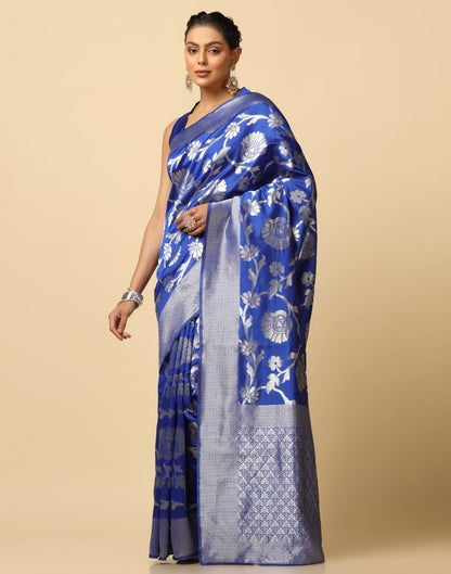 Royal Blue Banarasi Silk Saree