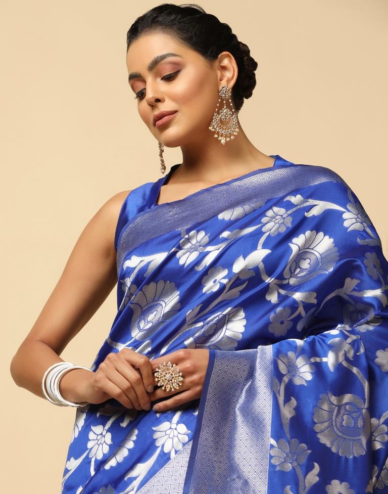 Royal Blue Banarasi Silk Saree