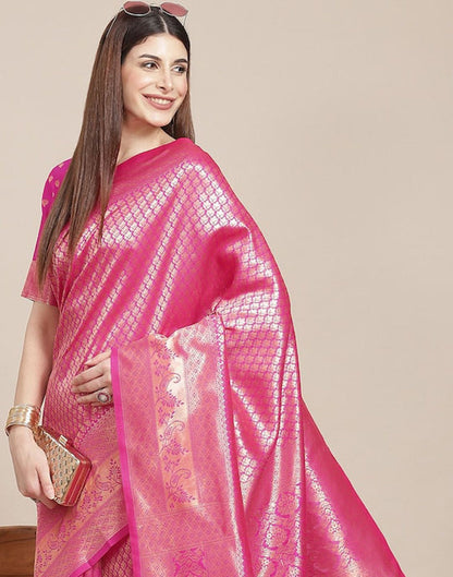 Pink Kanjivaram Silk Saree | Sudathi