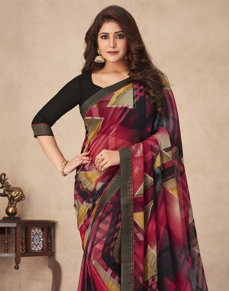 Multicoloured Chiffon Saree | Sudathi