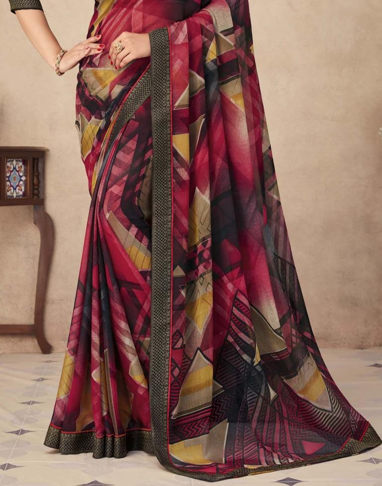 Multicoloured Chiffon Saree | Sudathi