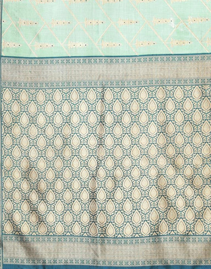 Mint Green Banarasi Silk Saree | Sudathi