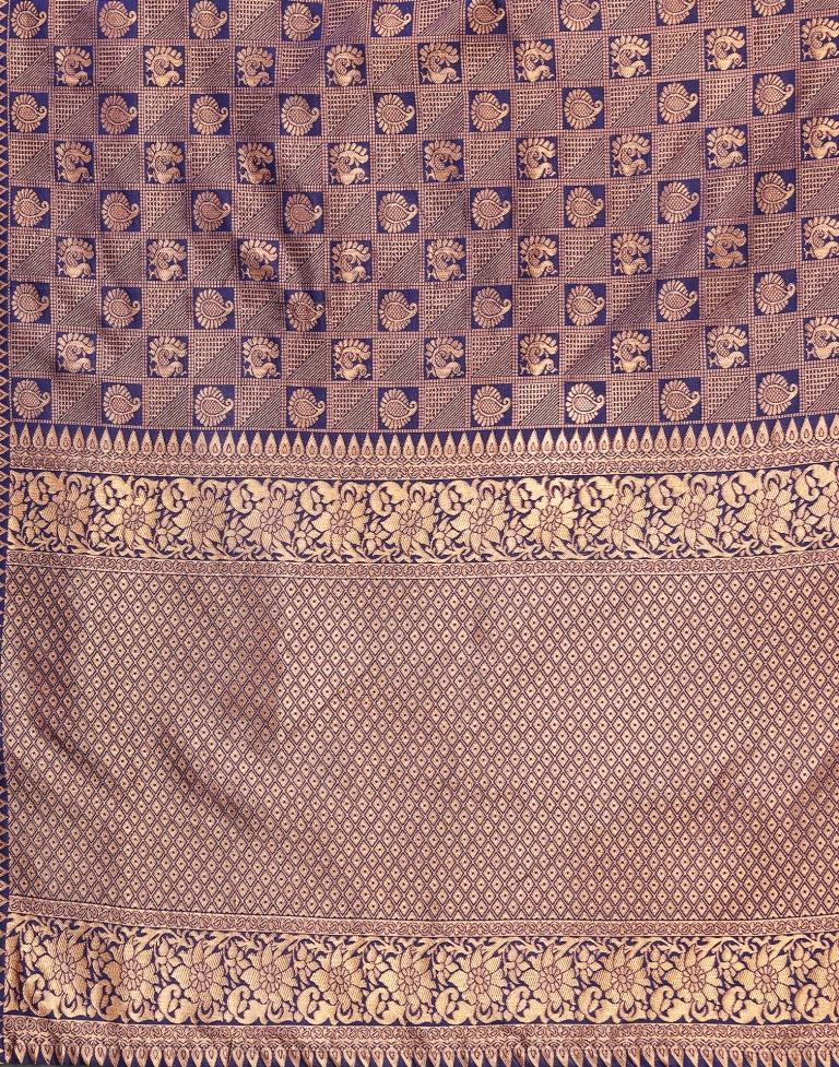 Dark Blue Kanjivaram Silk Saree | Sudathi