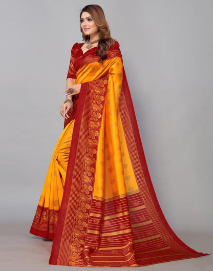 Turmeric Yellow Banarasi Silk Saree | Sudathi