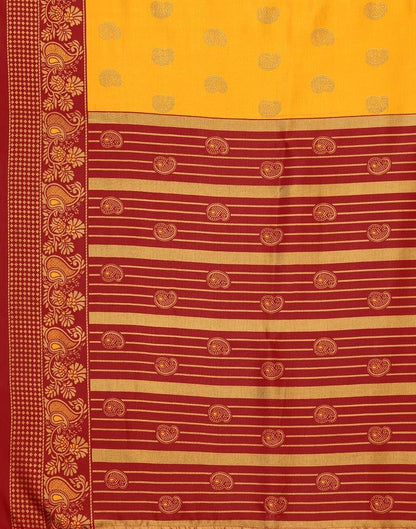 Turmeric Yellow Banarasi Silk Saree | Sudathi
