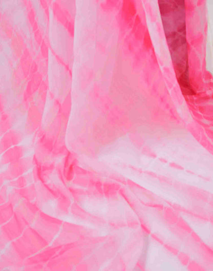 Ready To Wear Pink Chiffon Printed Saree