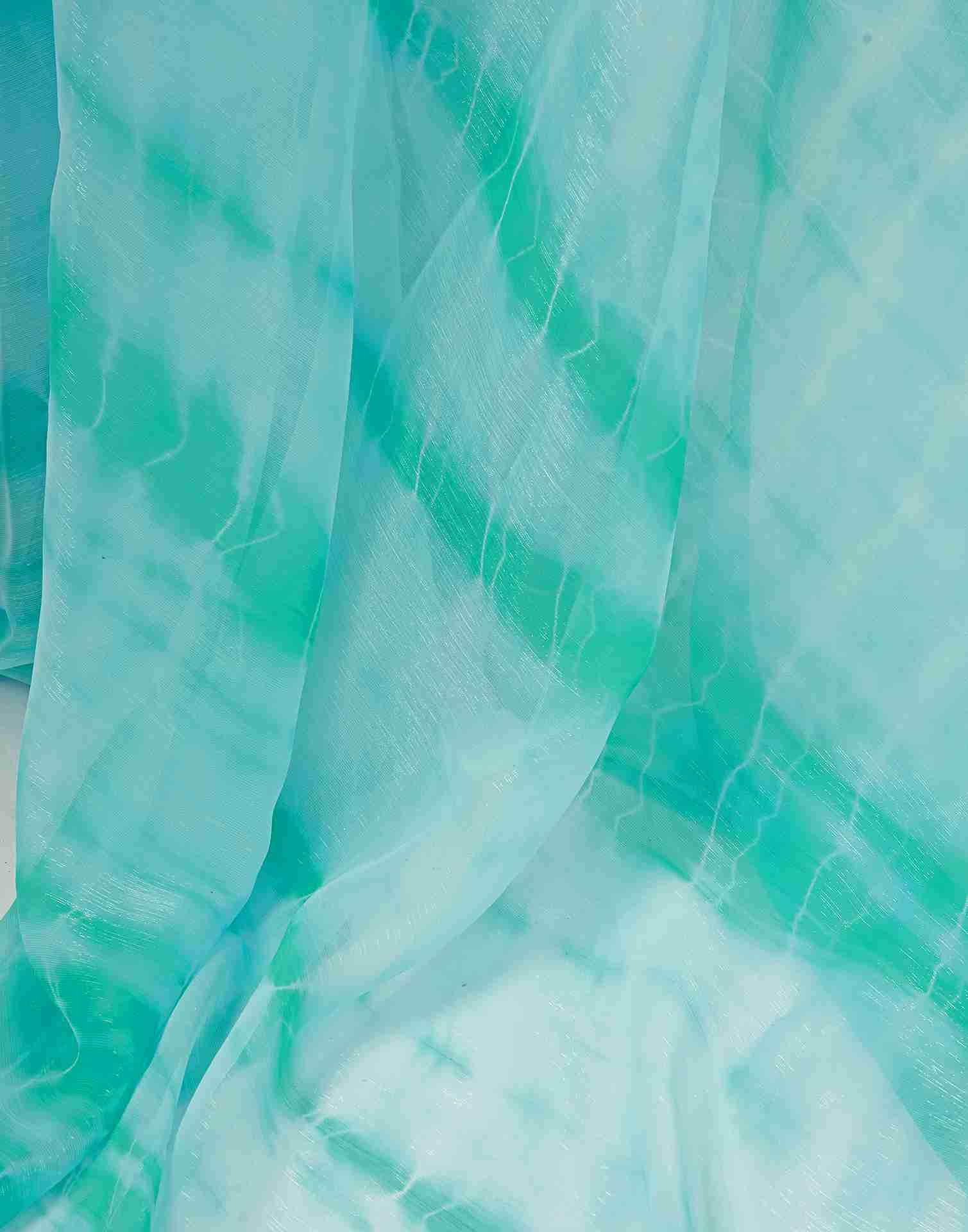 Ready To Wear Sky Blue Chiffon Printed Saree