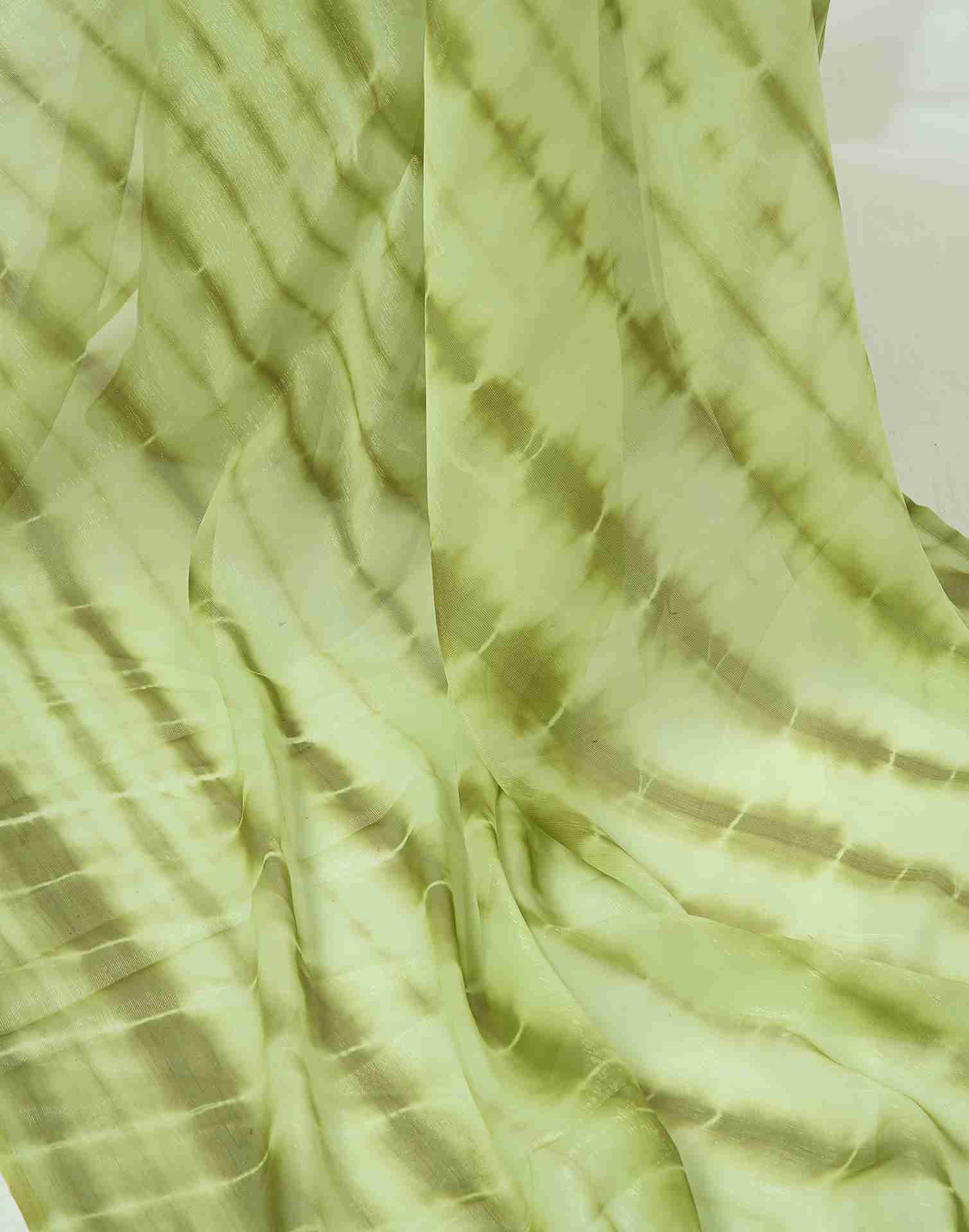 Ready To Wear Pista Green Chiffon Printed Saree