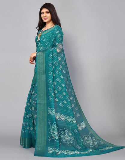 Pine Green Cotton Saree | Sudathi