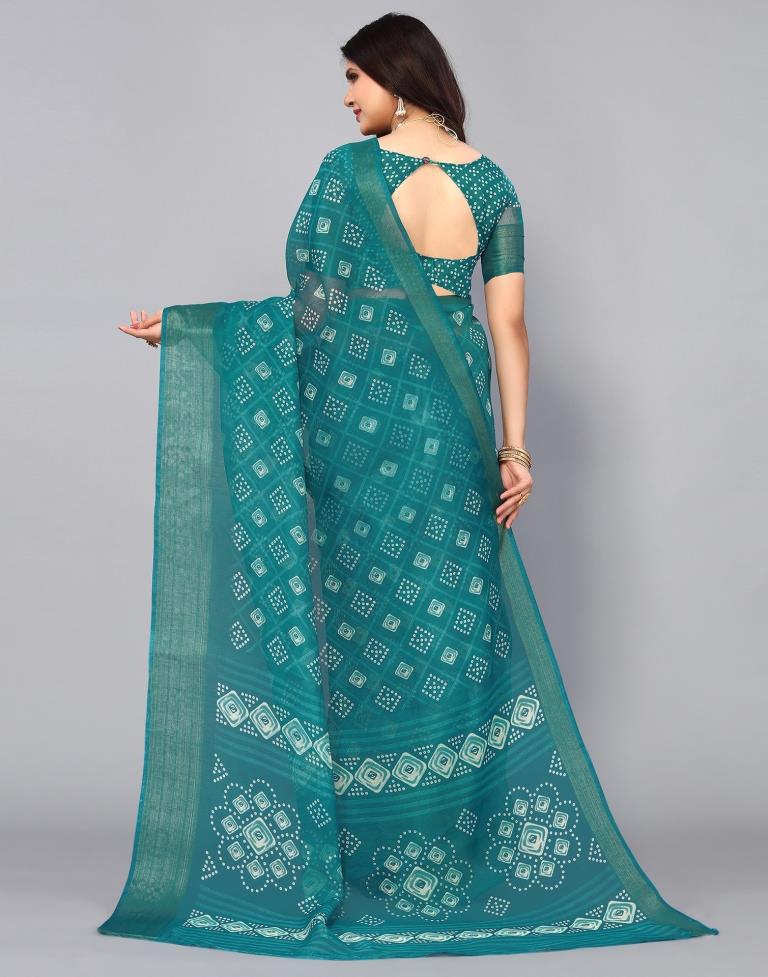 Pine Green Cotton Saree | Sudathi