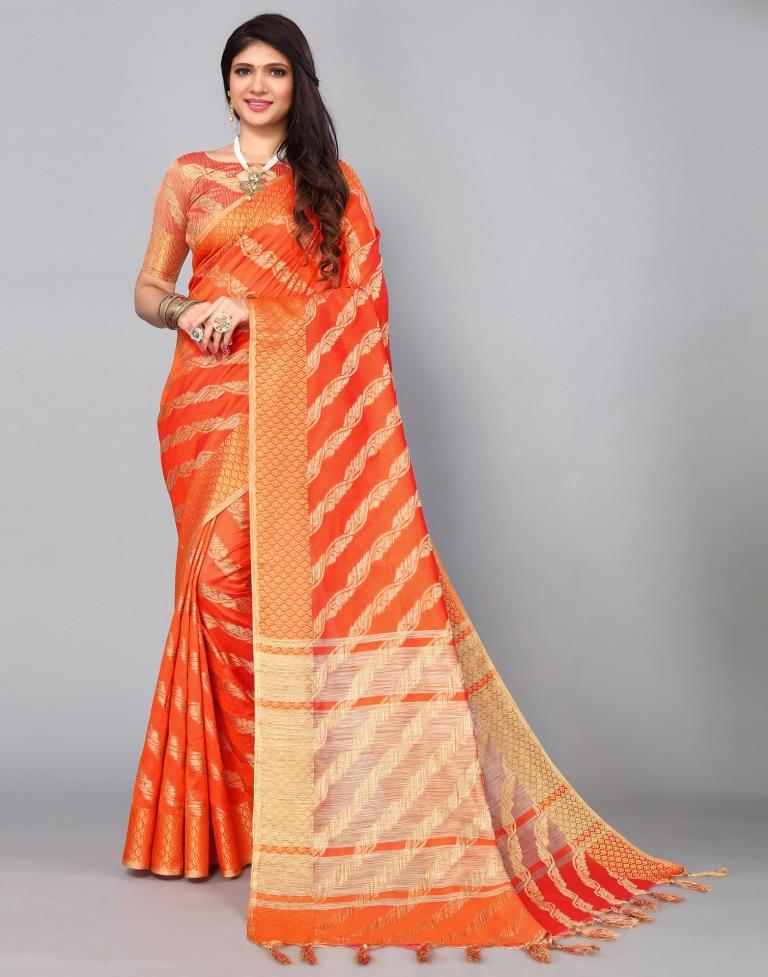 Orange Silk Saree | Sudathi