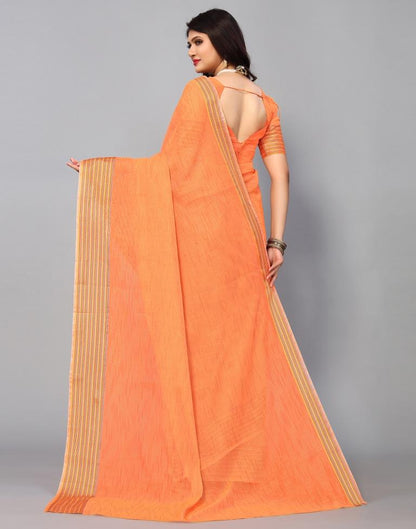 Orange Cotton Saree | Sudathi