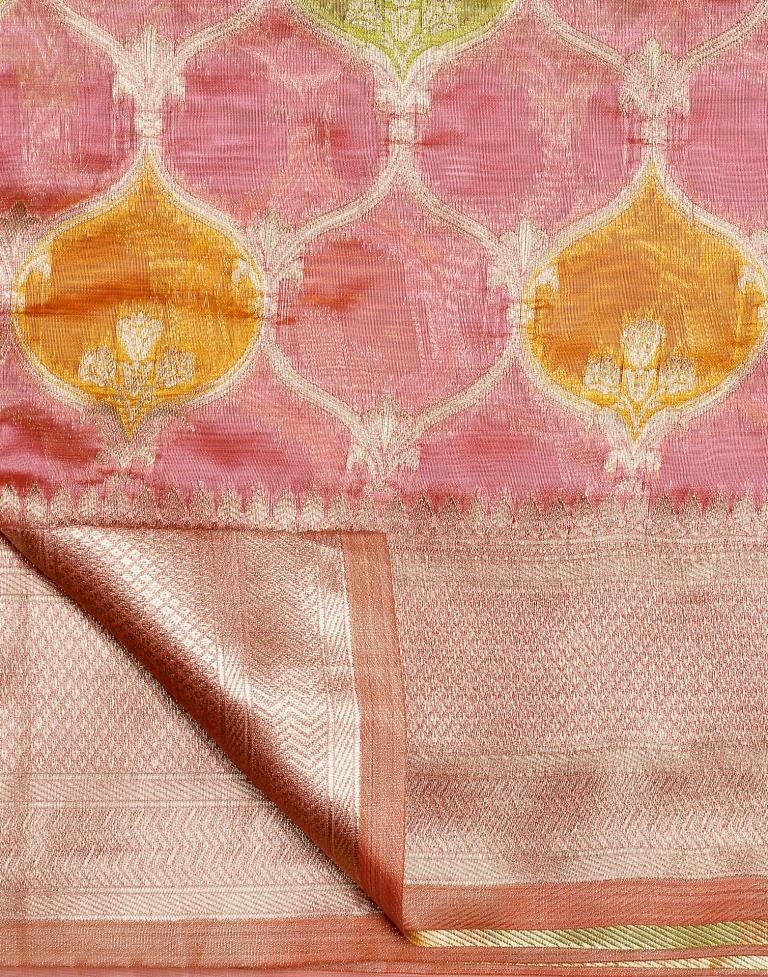 Pink Banarasi Organza Saree | Leemboodi