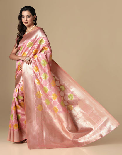 Pink Banarasi Organza Saree | Leemboodi