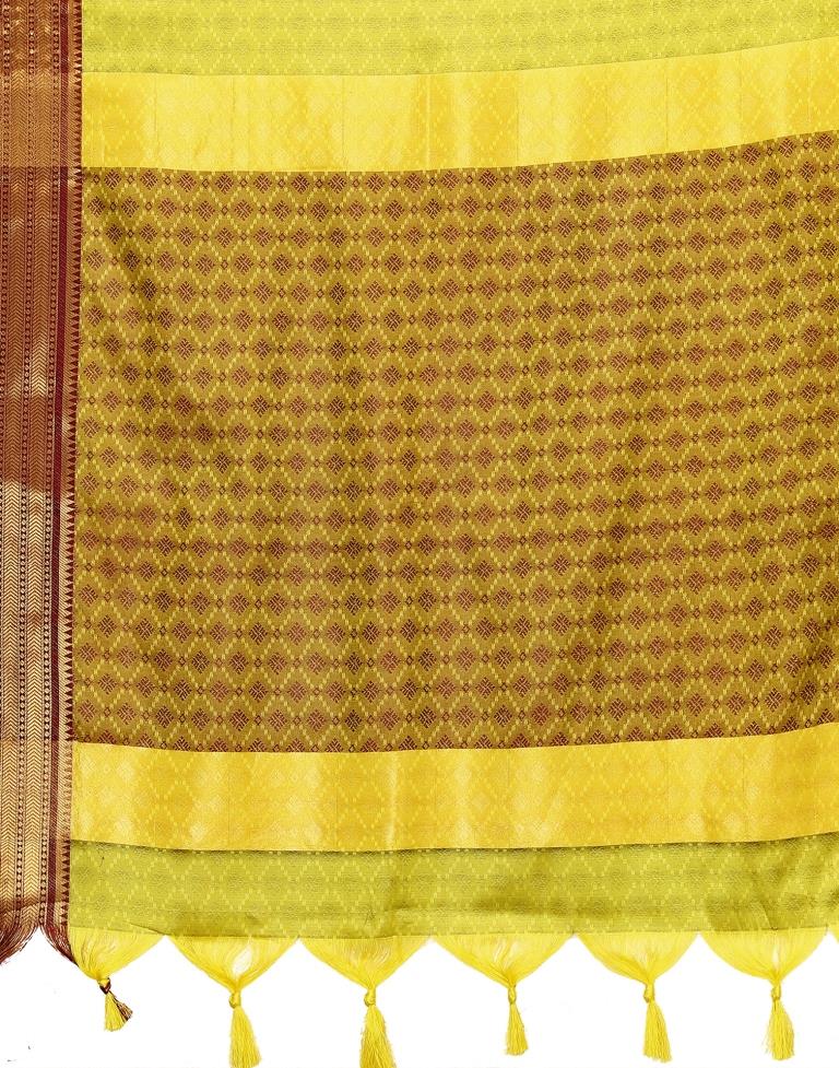 Lemon Green Kanjivaram Silk Saree | Sudathi