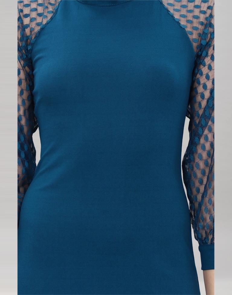 Teal Knitted Bodycon Dress | Sudathi