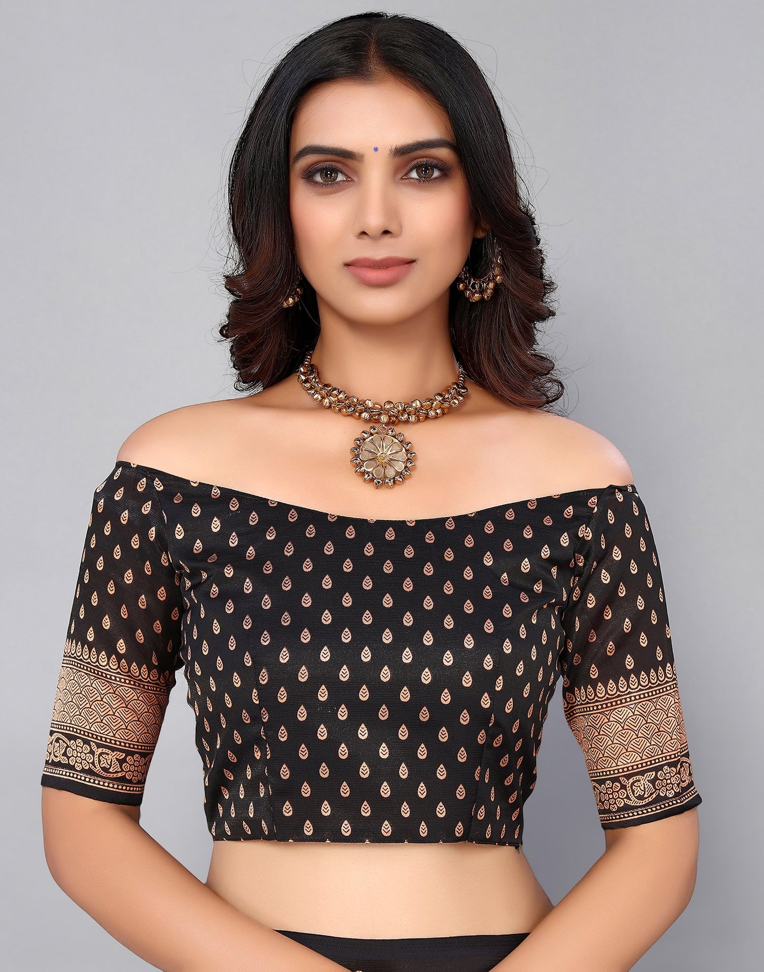 Black Silk Printed Saree | Sudathi