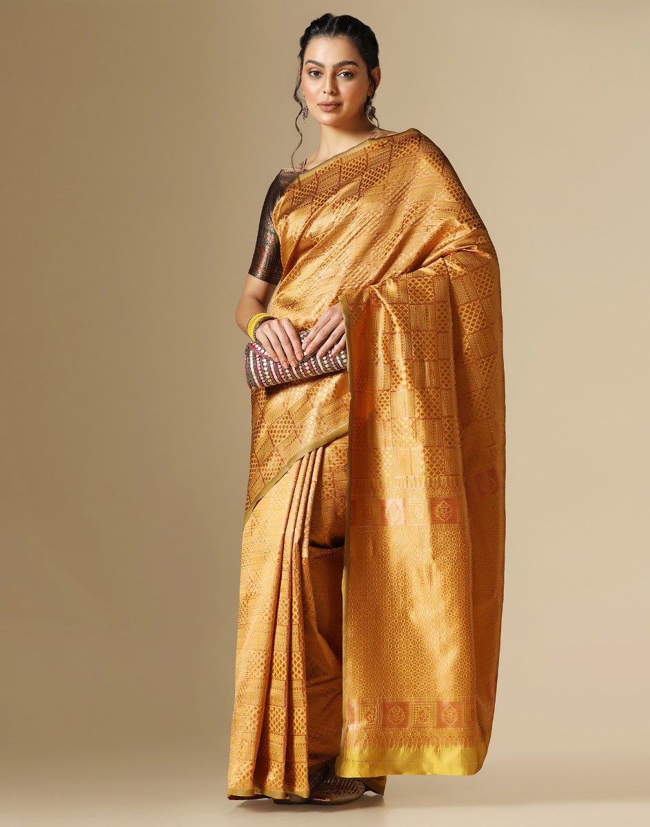 Mustard Kanjivaram Silk Saree | Sudathi