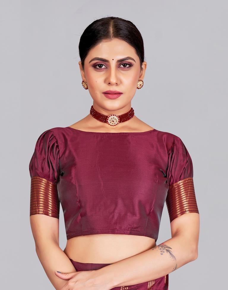 Maroon Silk Saree | Sudathi