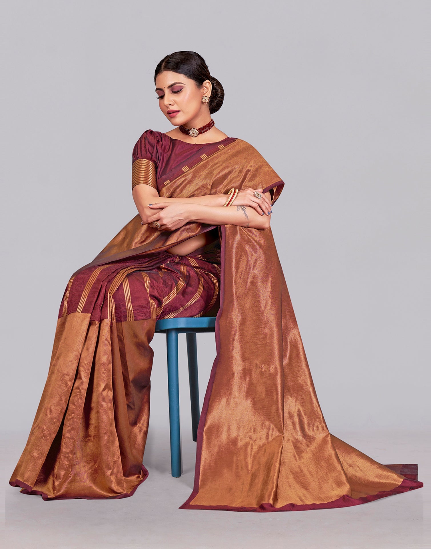 Maroon Silk Saree | Sudathi