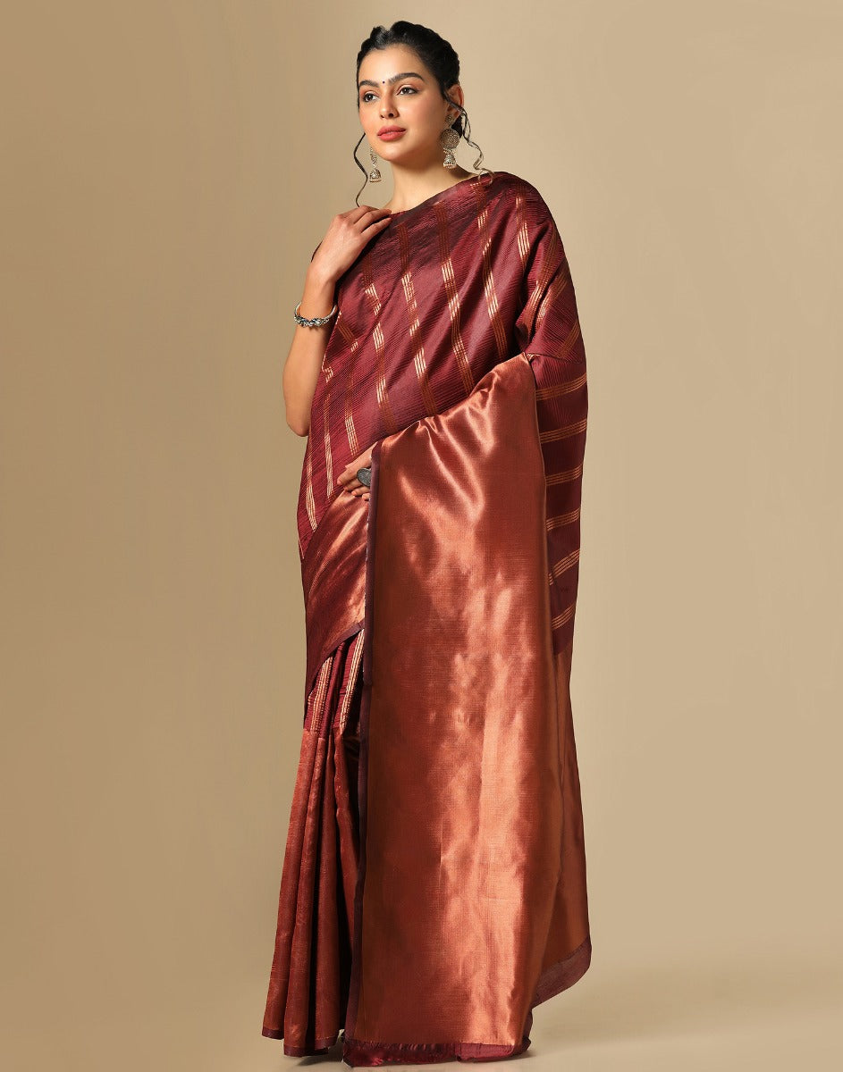 Maroon Silk Saree | Sudathi