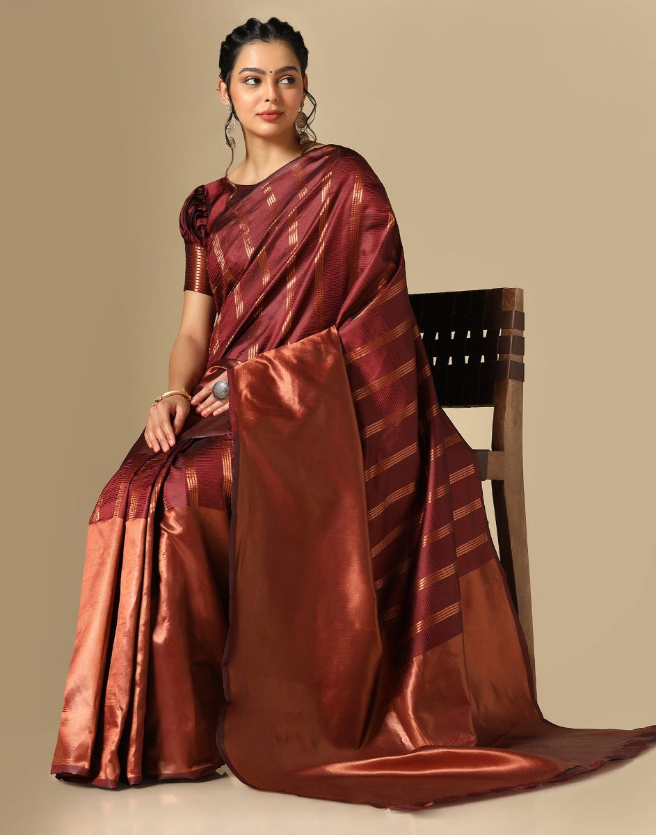 Maroon Silk Saree | Sudathi