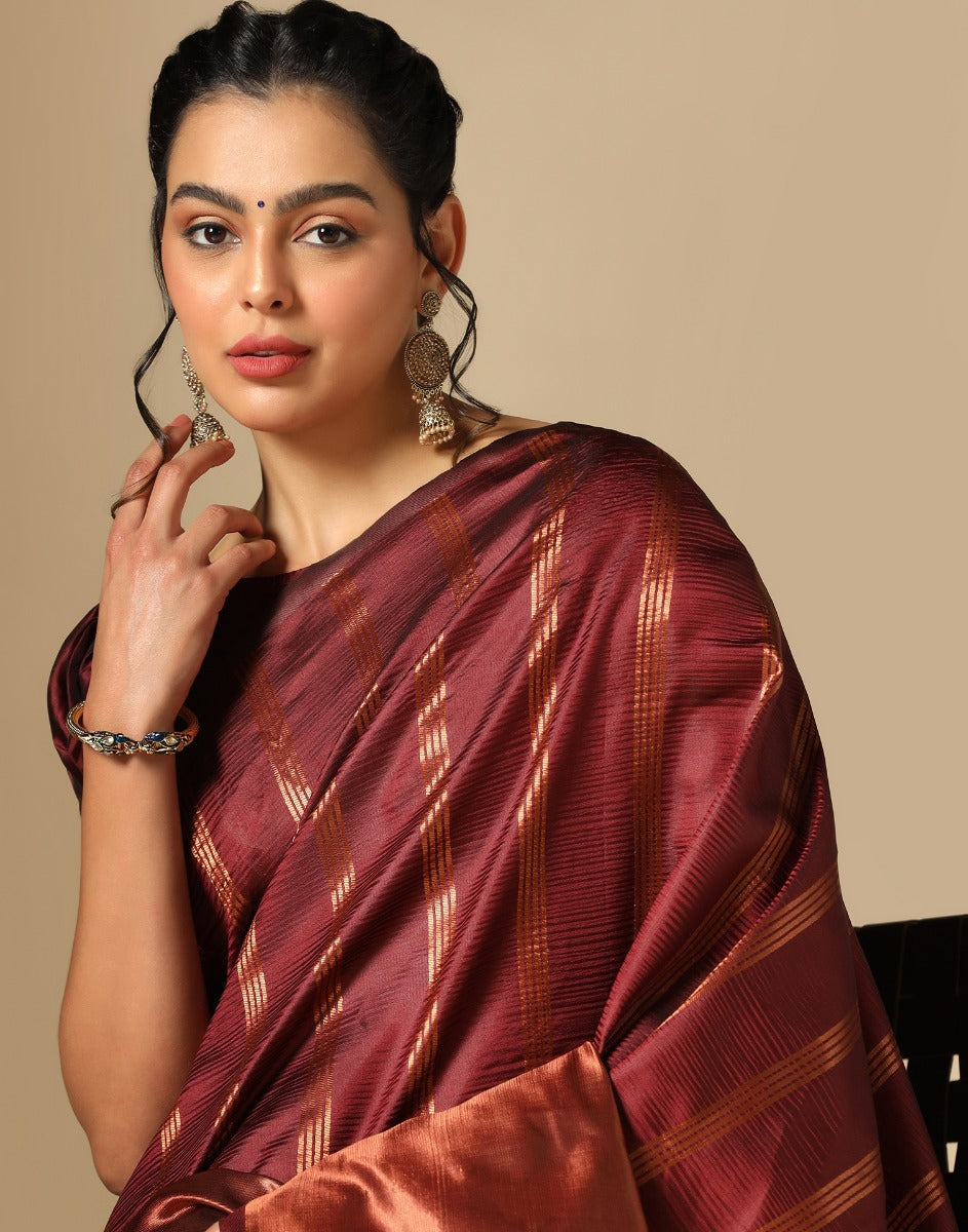 Maroon Silk Saree | Sudathi