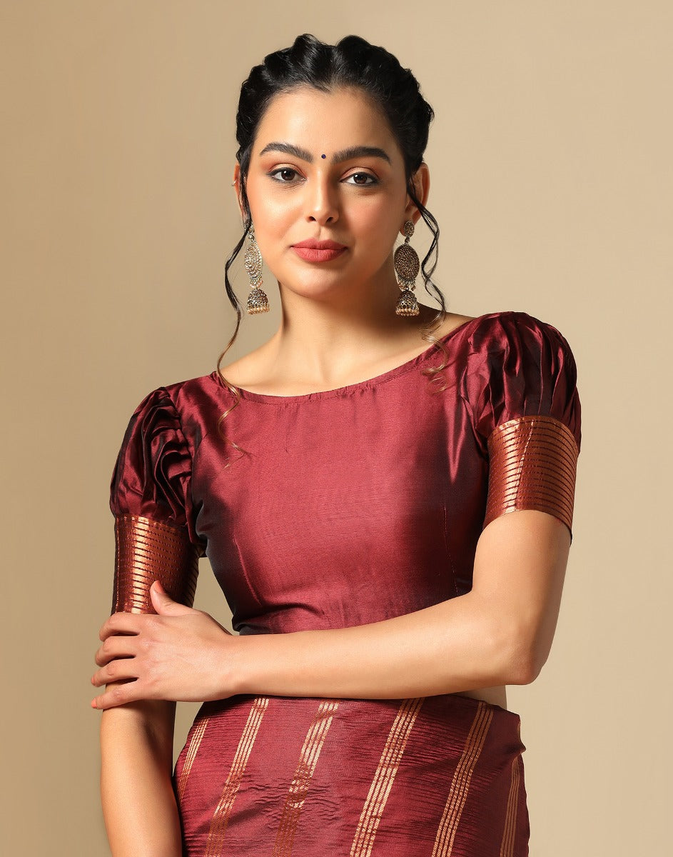 Maroon Silk Saree | Sudathi