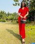 Red Knitted Jumpsuits | Sudathi